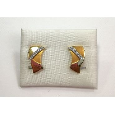 PENDIENTES ORO BICOLOR PIEDRA                                         