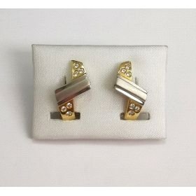 PENDIENTES ORO BICOLOR PIEDRA                                         