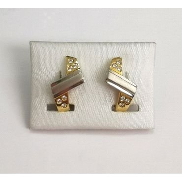 PENDIENTES ORO BICOLOR PIEDRA                                         