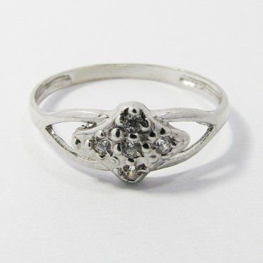 SORTIJA NIÑA ORO BLANCO PIEDRA