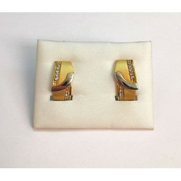 PENDIENTES ORO BICOLOR PIEDRA                                         