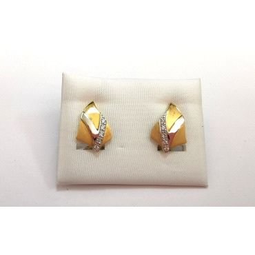 PENDIENTES ORO BICOLOR PIEDRA                                         