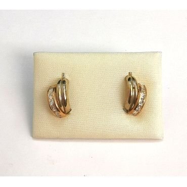 PENDIENTES ORO BICOLOR PIEDRA                                         