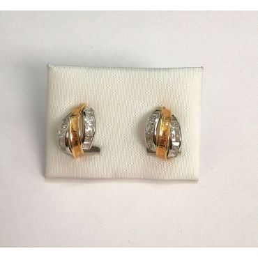 PENDIENTES ORO BICOLOR PIEDRA                                         