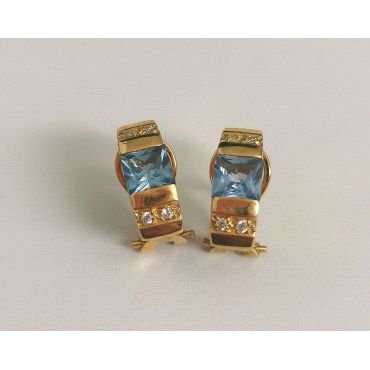 PENDIENTES ORO AMARILLO PIEDRA                                        