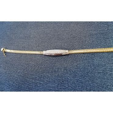 PULSERA SRA. ORO BICOLOR ITALIANO PIEDRA