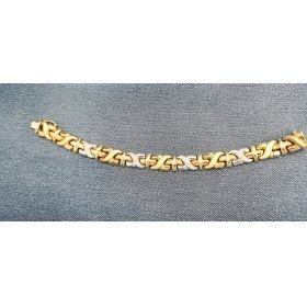PULSERA SRA. ORO BICOLOR ITALIANO PIEDRA