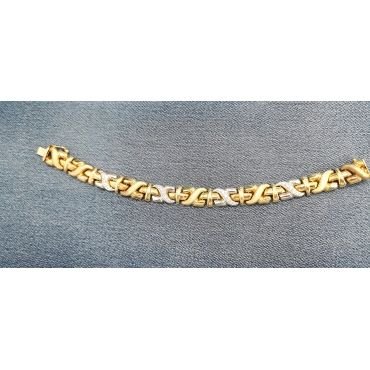 PULSERA SRA. ORO BICOLOR ITALIANO PIEDRA