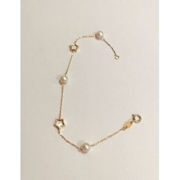 PULSERA ESTRELLA NACAR Y PERLA COMUNION                               