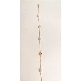 PULSERA COMUNION PERLA Y DISCO NACAR                                  