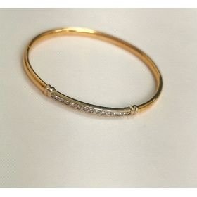 PULSERA ARO ORO BICOLOR PIEDRA                                        
