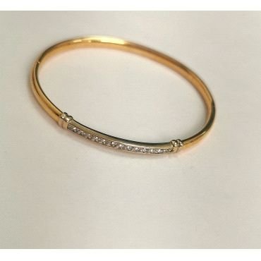 PULSERA ARO ORO BICOLOR PIEDRA                                        