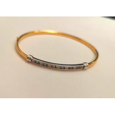 PULSERA ARO ORO BICOLOR PIEDRA                                        