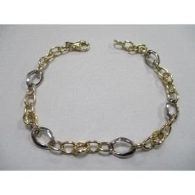 PULSERA SRA. ORO BICOLOR ITALIANO LISO                                