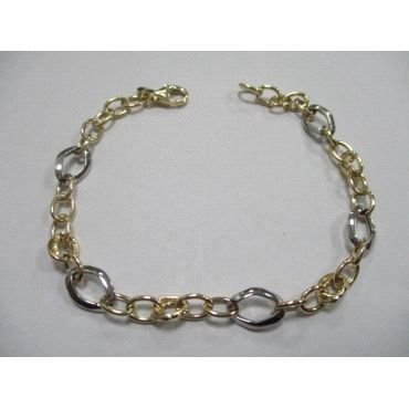 PULSERA SRA. ORO BICOLOR ITALIANO LISO                                