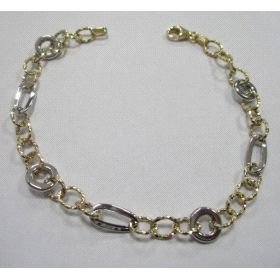 PULSERA SRA. ORO BICOLOR ITALIANO LISO                                