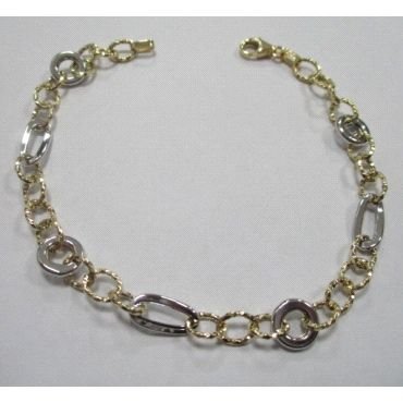 PULSERA SRA. ORO BICOLOR ITALIANO LISO                                