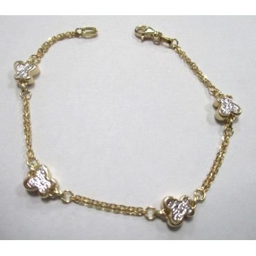 PULSERA SRA. ORO BICOLOR MARIPOSA                                     