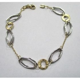 PULSERA SRA. ORO BICOLOR ITALIANO LISO                                