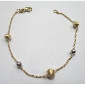 PULSERA SRA. ORO BICOLOR BOLAS 4-5-6- M.M.                            