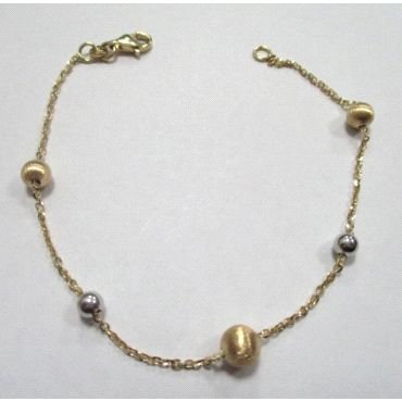 PULSERA SRA. ORO BICOLOR BOLAS 4-5-6- M.M.                            