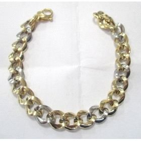 PULSERA SRA. ORO BICOLOR ITALIANO LISO                                