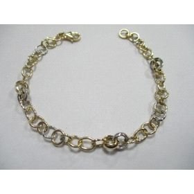 PULSERA SRA. ORO BICOLOR ITALIANO LISO                                