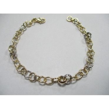 PULSERA SRA. ORO BICOLOR ITALIANO LISO                                