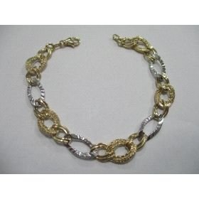 PULSERA SRA. ORO BICOLOR ITALIANO LISO                                