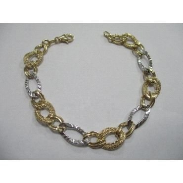 PULSERA SRA. ORO BICOLOR ITALIANO LISO                                
