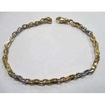 PULSERA SRA. ORO BICOLOR ITALIANO LISO                                