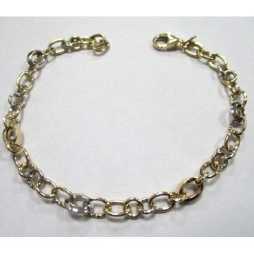 PULSERA SRA. ORO BICOLOR ITALIANO LISO                                