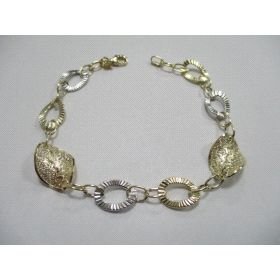 PULSERA SRA. ORO BICOLOR ITALIANO LISO                                