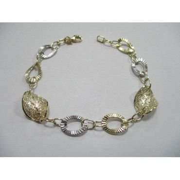 PULSERA SRA. ORO BICOLOR ITALIANO LISO                                