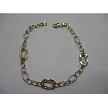 PULSERA SRA. ORO BICOLOR ITALIANO LISO                                