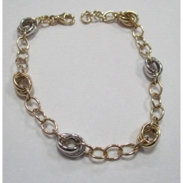 PULSERA SRA. ORO BICOLOR ITALIANO LISO                                