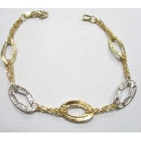 PULSERA SRA. ORO BICOLOR ITALIANO LISO                                