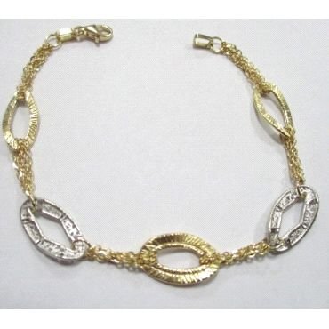 PULSERA SRA. ORO BICOLOR ITALIANO LISO                                