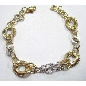 PULSERA SRA. ORO BICOLOR ITALIANO LISO                                