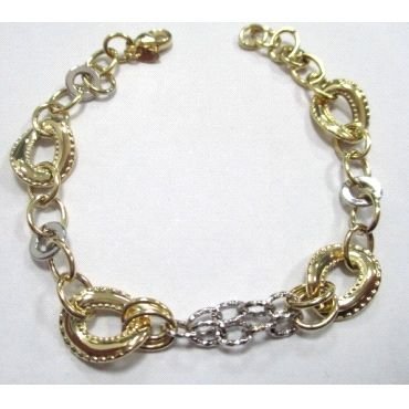 PULSERA SRA. ORO BICOLOR ITALIANO LISO                                