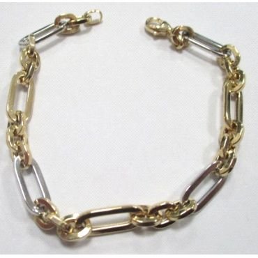 PULSERA SRA. ORO BICOLOR ITALIANO LISO                                
