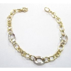 PULSERA SRA. ORO BICOLOR ITALIANO LISO                                