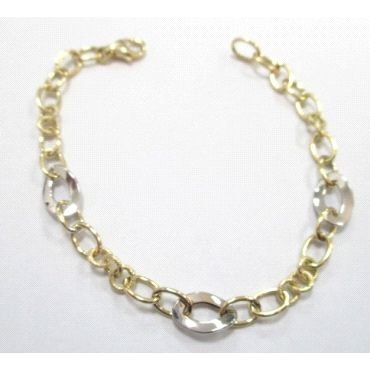 PULSERA SRA. ORO BICOLOR ITALIANO LISO                                