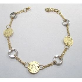 PULSERA SRA. ORO BICOLOR ITALIANO LISO                                