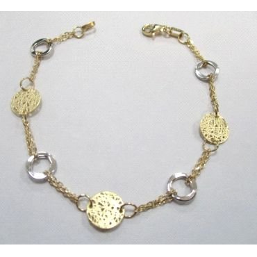PULSERA SRA. ORO BICOLOR ITALIANO LISO                                