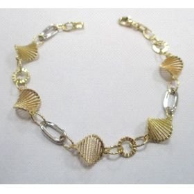 PULSERA SRA. ORO BICOLOR ITALIANO LISO                                