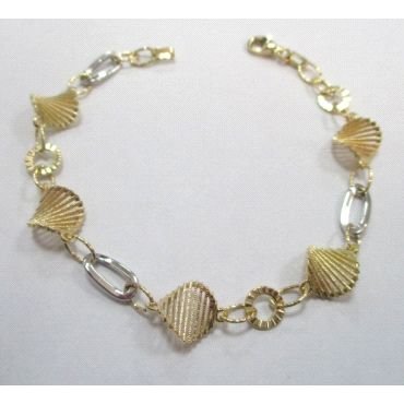 PULSERA SRA. ORO BICOLOR ITALIANO LISO                                