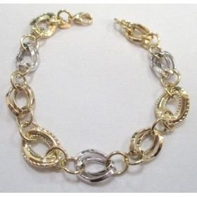PULSERA SRA. ORO BICOLOR ITALIANO LISO                                