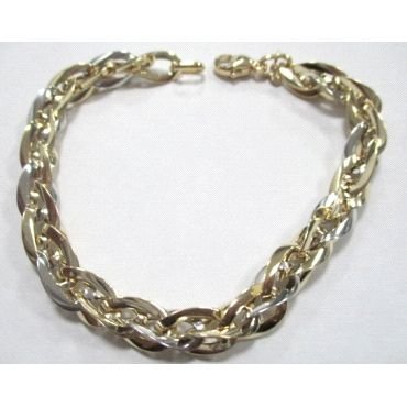 PULSERA SRA. ORO BICOLOR ITALIANO LISO                                