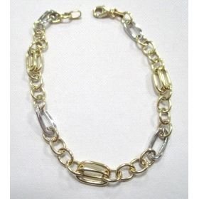 PULSERA SRA. ORO BICOLOR ITALIANO LISO                                